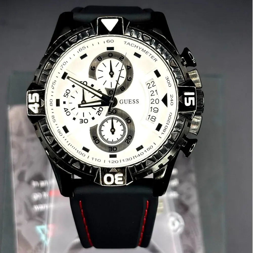 Guess Chronograph U15067G1 Men’s Black White Watch 45mm